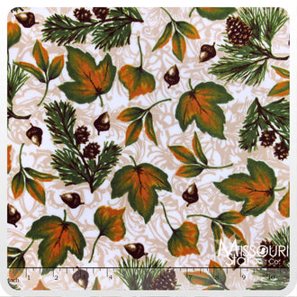 Cuddle® Prints Pine Ridge - Maple Leaf Ivory 60" MInky Yardage