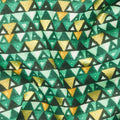 Gustav Klimt - Triangles Green Metallic Yardage Alternative View #1