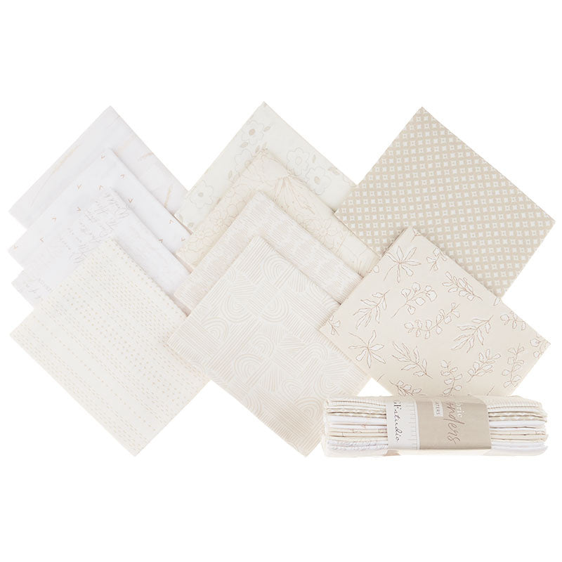 White Low Volume Precuts Fat Quarter Bundle (lv.10fq) by Mixed Designers for Southern Fabric