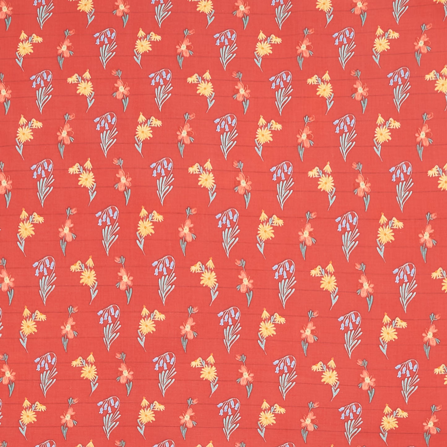 Farmhouse Summer - Wildflowers Red Yardage Primary Image