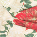 Holiday Flourish - Snow Flower - Gold ColorstoryPoinsettia Cream Yardage Alternative View #1