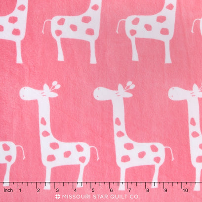 Cuddle® Prints - Giraffe Cuddle® Paris Pink/Snow 60" Minky Yardage