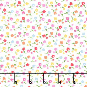 Zinnia - Sunny Flowers Rainbow Yardage