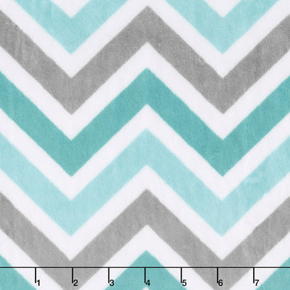 Cuddle® Classic Zig Zag - Topaz/Charcoal/Snow 60" Minky Yardage