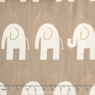 Cuddle® Prints - Elephant Bisquit Ivory 60" MInky Yardage