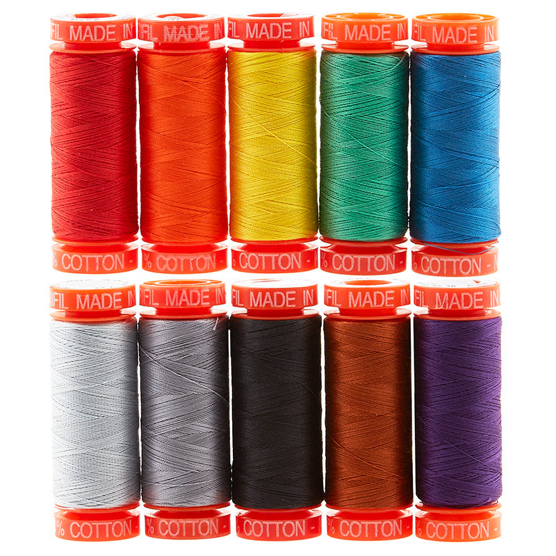 Aurifil Thread DESIGNER COLLECTION 85 and Fabulous by Kaffe Fassett 10  Small Spools Cotton 50WT 220 Yds Each 