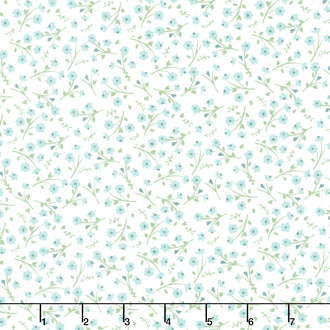 Juliette - Small Floral Teal Yardage