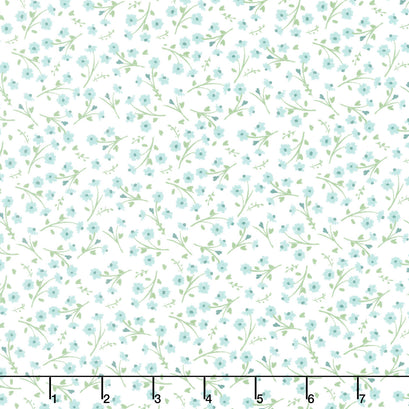 Juliette - Small Floral Teal Yardage