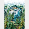 Cedarcrest Falls - Tree Waterfall Scenic Teal Multi Yardage Alternative View #2