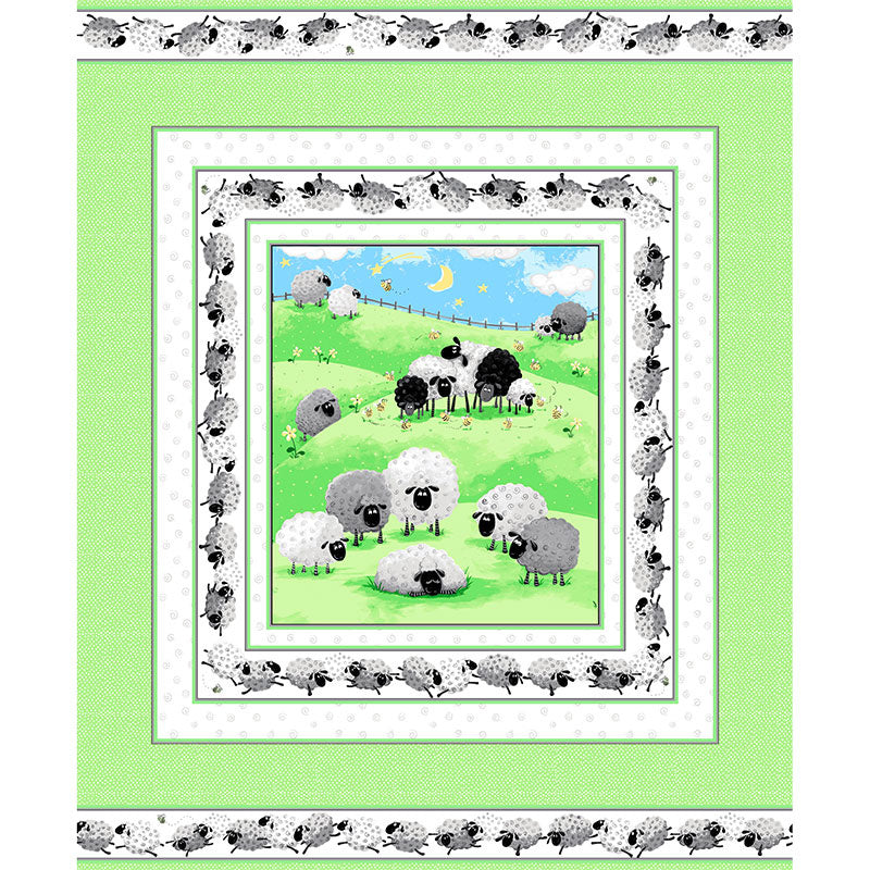 lewe-the-ewe-sheep-quilt-light-green-panel