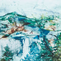 Cedarcrest Falls - Tree Scenic Teal 108" Wide Backing Primary Image