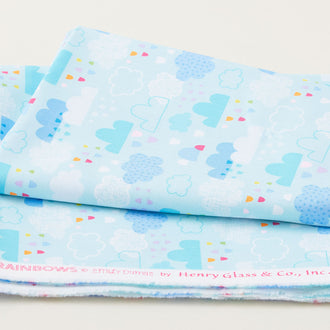 Chasing Rainbows - Clouds & Rain Blue 2 Yard Cut