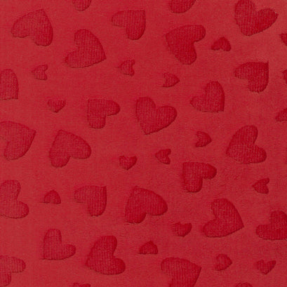 Cuddle® Embossed Heart - Scarlet 60" Minky Yardage