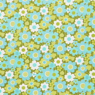 Flower Power - Groovy Garden Avocado Yardage