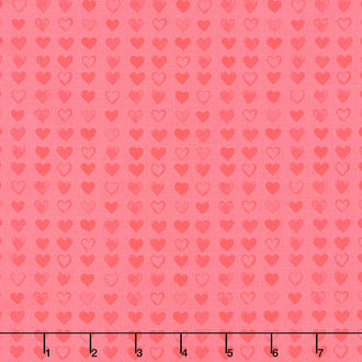 XOXO - Hearts Light Red Yardage