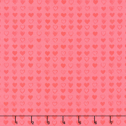 XOXO - Hearts Light Red Yardage