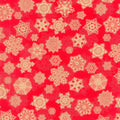 Holiday Flourish - Snow Flower - Gold ColorstorySnowflakes Crimson Yardage Primary Image