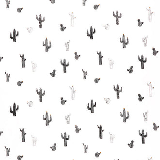 Capsule Pacha - Cactus Stamps Black White Yardage