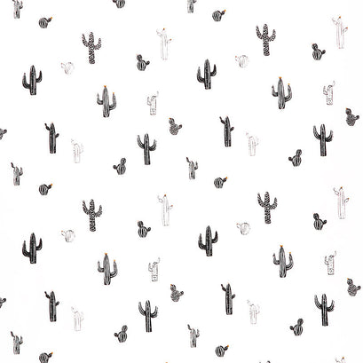 Capsule Pacha - Cactus Stamps Black White Yardage