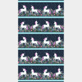 Unicorn Dreams - Border Stripe Charcoal Yardage Alternative View #1