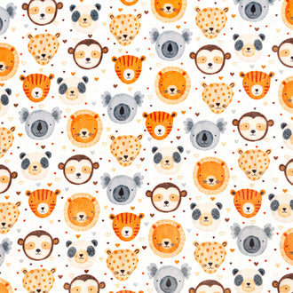 Cuddle® Prints - Heads Up Natural Digitally Printed Minky Yardage