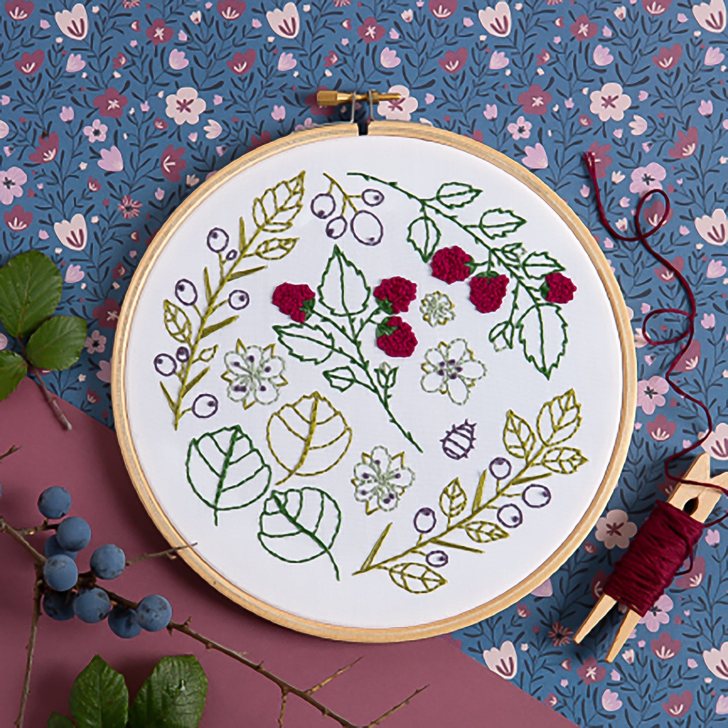 Blackthorn Bramble Embroidery Kit