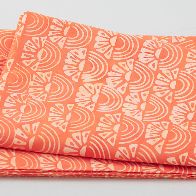 Orange Batik Fabric by the Yard