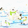 Burr the Polar Bear - Polar Bears Double Border Aqua Yardage Primary Image