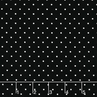 Fleur Noire - Polka Dot Black Yardage