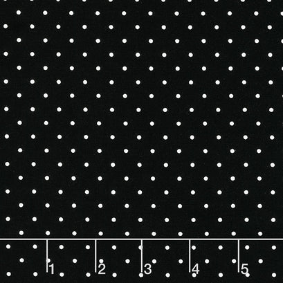 Fleur Noire - Polka Dot Black Yardage