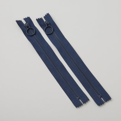 8" Hoop Pull Zippers - Navy