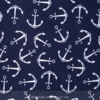 Cuddle® Prints - Anchors Cuddle® Navy Minky Yardage