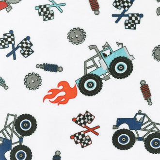 Cuddle® Prints - Truck Rally Scarlet 60" Minky Yardage