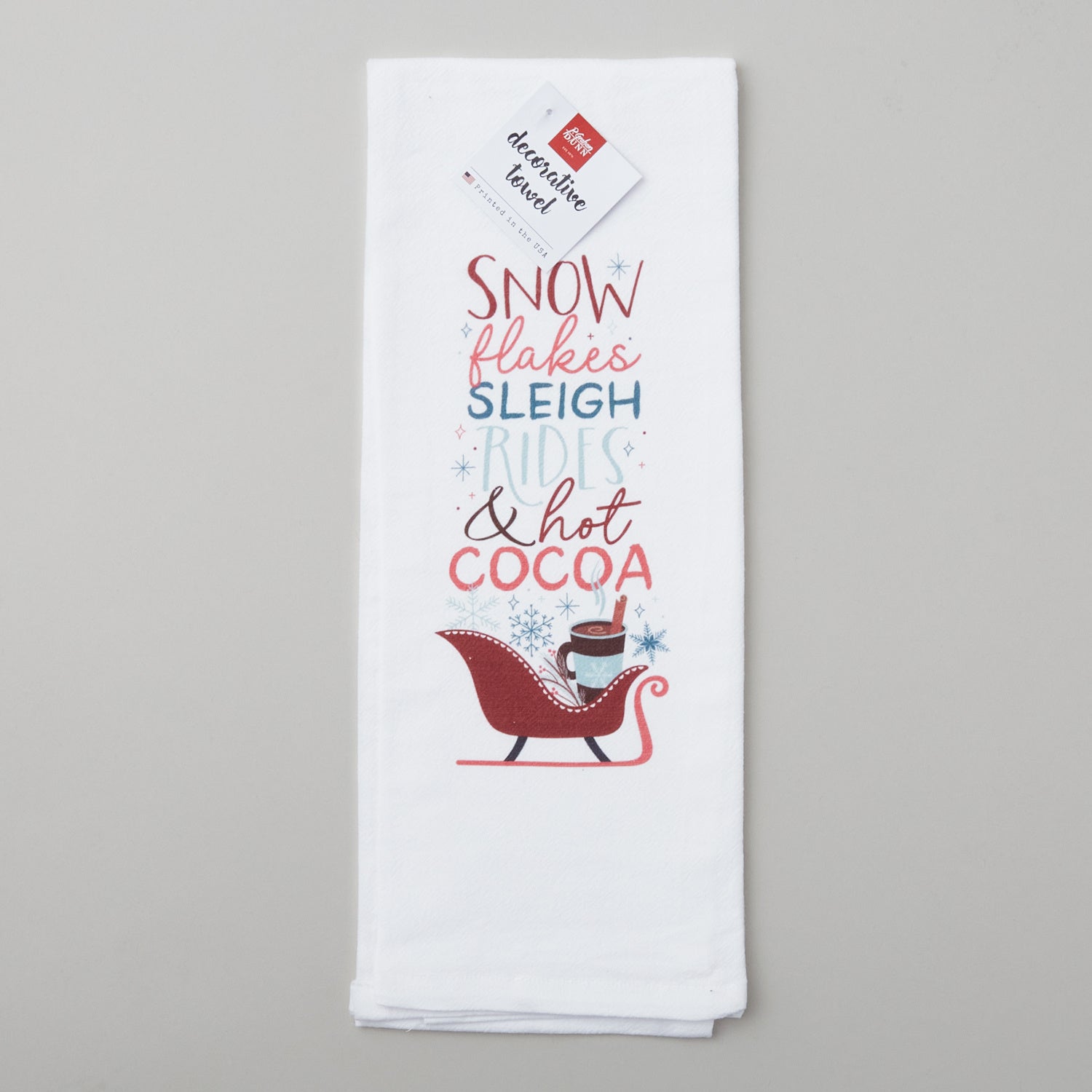 Kitchen Towels, Trees Sonwman Snowflakes Winter Kitchen Towels