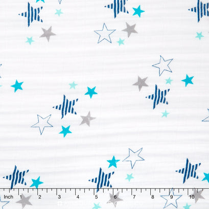 Embrace - Double Gauze Blue Stars Yardage