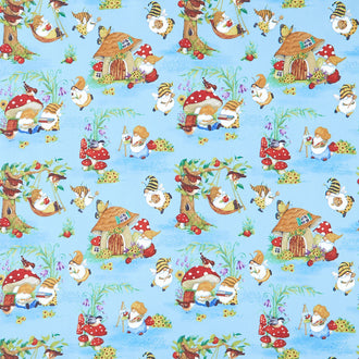 Buzzin' with My Gnom-iezz - Gnomes Blue Yardage