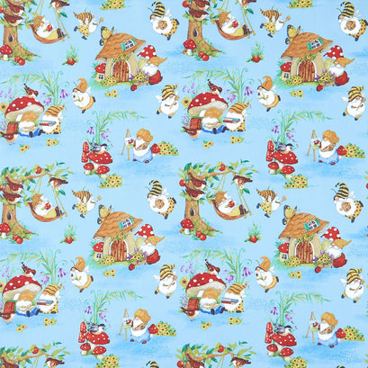 Buzzin' with My Gnom-iezz - Gnomes Blue Yardage