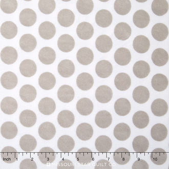 Cuddle® Classic Mod Dot - Silver 60" Minky Yardage