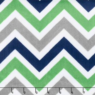 Cuddle® Classic Zig Zag - Kelly/Midnight/Snow 60" Minky Yardage