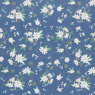 Daisy Fields - Main Denim Metallic Yardage