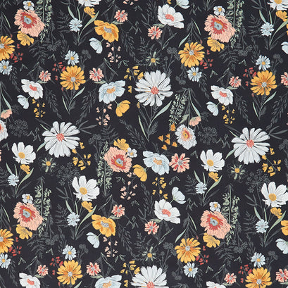 Woodland and Wildflowers - Wildflower Wonder Charcoal Yardage