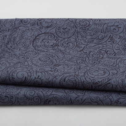 Charleston - Swirling Vines Dark Gray 108" Wide 3 Yard Cut