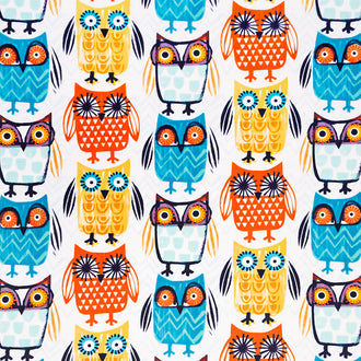 Cuddle® Prints - Know-It-Owl Multi Digitally Printed Minky Yardage