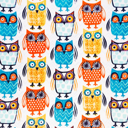 Cuddle® Prints - Know-It-Owl Multi Digitally Printed Minky Yardage