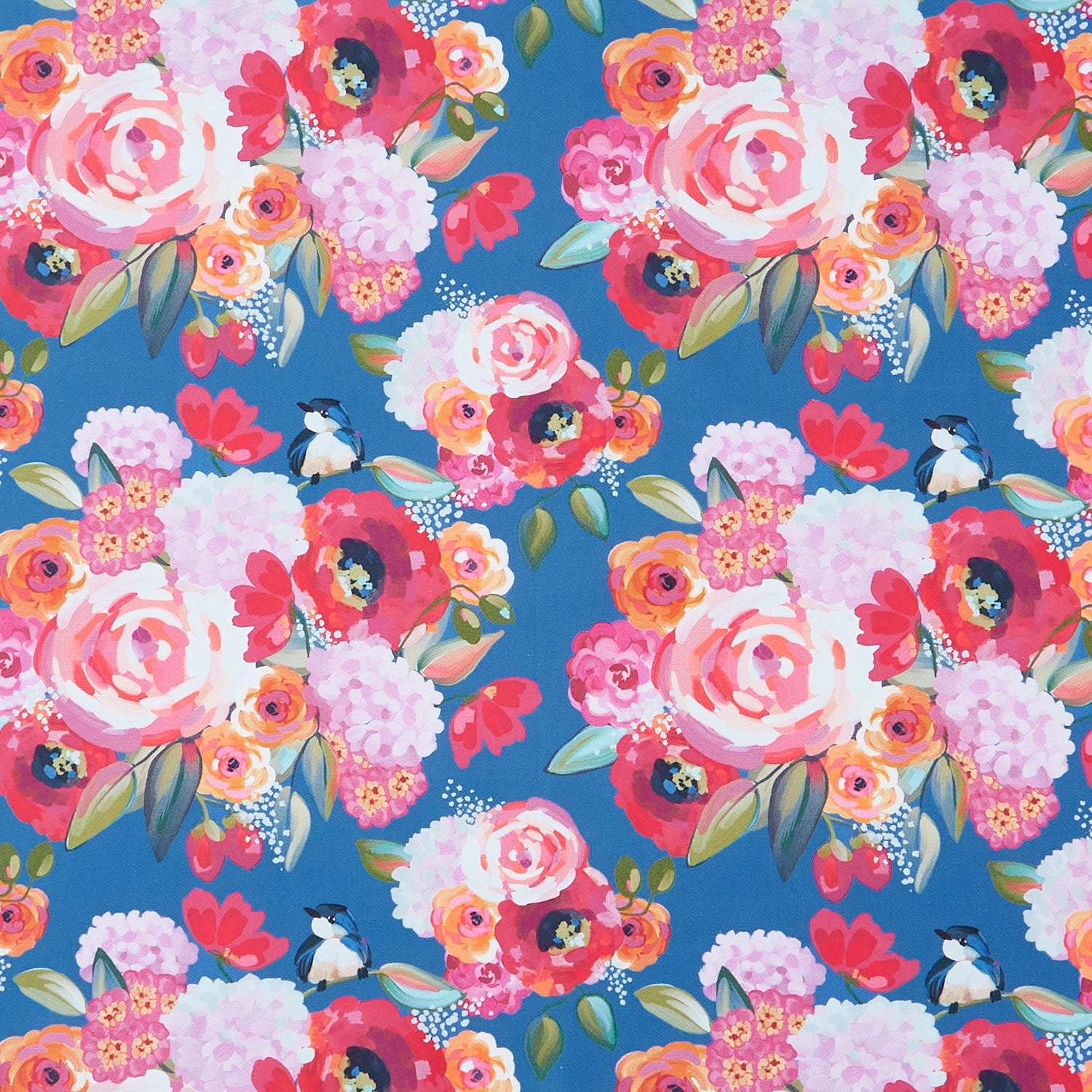 Riley Blake Poppies & Plumes Ocean Main Fabric