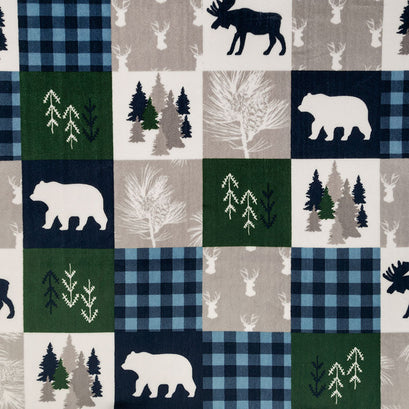 Cuddle® Prints - Cabin Quilt Navy Minky Yardage