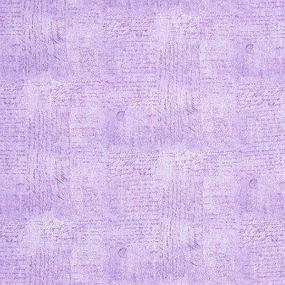 Love Letter - Handwriting Text On Woven Texture Purple Yardage