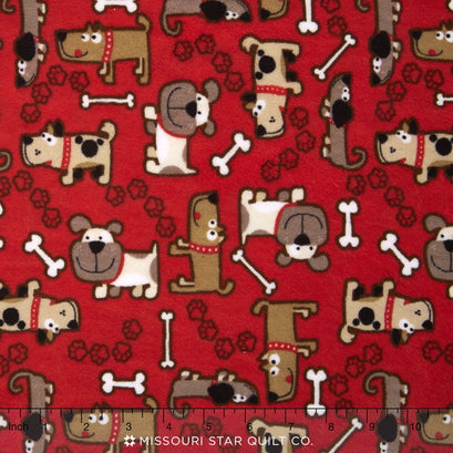 Cuddle® Prints - Grrr Cuddle® Scarlet Minky Yardage