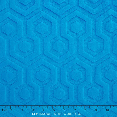 Cuddle® Embossed Geo - Peacock 60" Minky Yardage