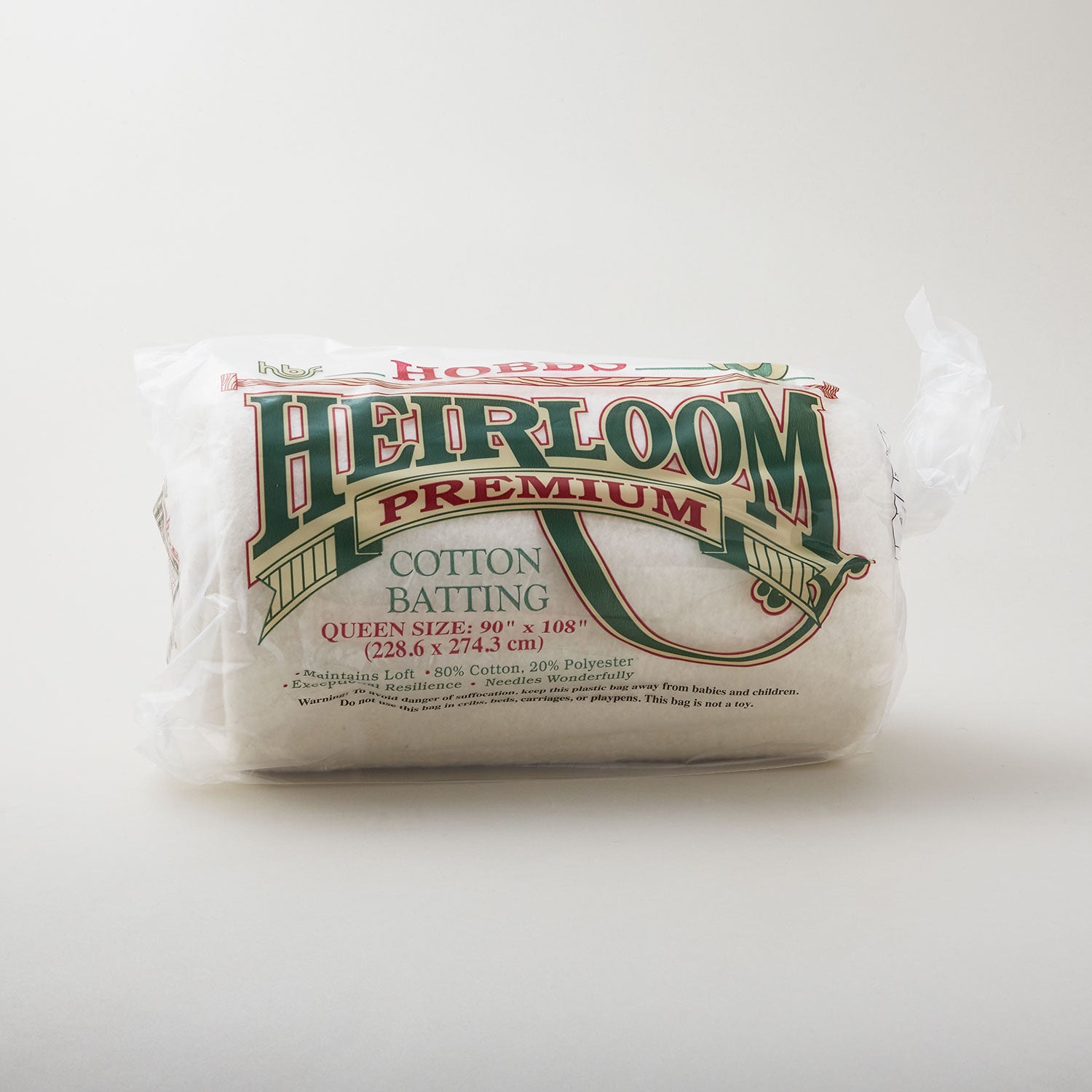 Hobbs Heirloom 80/20 Cotton Batting - Queen 90 x 108